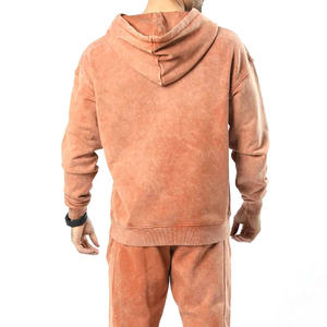 Custom Logo High Quality French Terry Embroidery Sweatpants Hoodie Jogger Set Acid Wash <b>Tracksuit</b> <b>for</b> Men <b>Winter</b> Rhinestone - Product Image 5