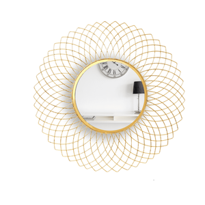 Top Selling Attractive Design New Arrival Iron Wire <b>Gold</b> Plated Wall <b>Mirror</b> For Home Office <b>Bathroom</b> Purpose Wall <b>Mirror</b> Decors - Product Image 1