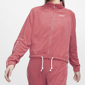 Conjunto Deportivo para Mujer, Mezcla de Poliéster y Algodón, Tela Suave y Elástica, Chaqueta con Cierre, Pantalones con Cintura Elástica, Diseño Transpirable, Cuello Alto - Product Image 5