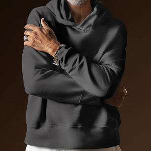 Sweat à capuche en molleton de coton personnalisé pour hommes sweat à capuche brodé avec poche pull-over organique livraison DDP - Product Image 4