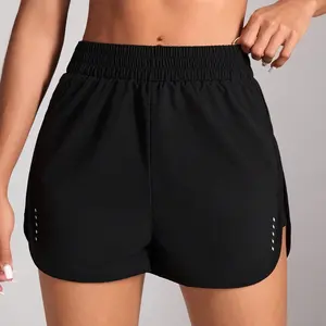 Short de fitness de plage d'été taille haute pour femme Short de sport respirant pour le yoga et la course à pied avec fentes latérales en maille - Product Image 2