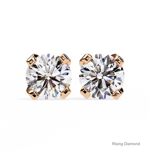 1,0 Ct corte redondo laboratorio cultivado diamante Stud pendiente oro blanco CVD diamante aniversario regalo para ella - Product Image 6