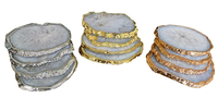 Sous-verres en Agate blanche Offre Spéciale naturelle de meilleure qualité avec pierre argentée ou dorée sous-verres à Quartz