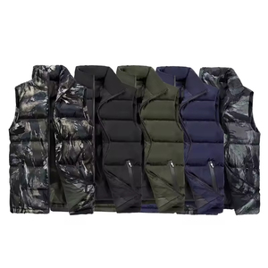 Logotipo personalizado invierno nueva moda chaleco hombres chaquetas cuello alto cálido Puffer sin mangas estampado Puffer chaqueta acolchada ropa al aire libre - Product Image 1