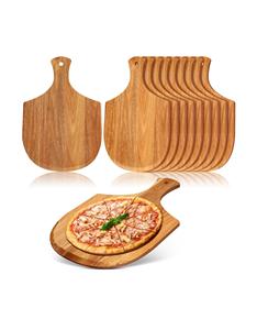 12 piezas de cáscara de pizza, cáscaras de pizza de madera de 17x12 pulgadas para hacer paleta de madera con mango colgante para cortar pizza - Product Image 1