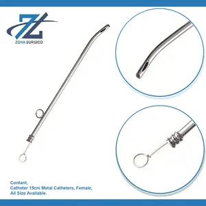 Cathéter 15cm femelle en acier inoxydable cathéter 16 chambre métal instruments chirurgicaux ensemble de base du fabricant pakistanais - Product Image 3