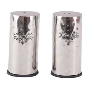 Moulin à poivre en acier pur au design cylindrique, élégant saladier à sel et poivre - Product Image 1