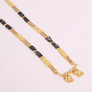 Mangalsutra chapado en oro tradicional para mujer, regalo para ocasiones especiales para la temporada de bodas, cobre, latón, Chapado En Oro, Laminado - Product Image 2