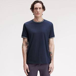 T-shirt à manches courtes pour hommes, bleu marine, col à revers, décontracté, col rond, tee-shirt à manches courtes - Product Image 6