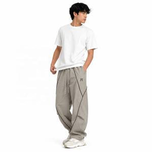 Pantalones Cargo de Nylon para Hombre al por Mayor con Bolsillos Laterales, Cintura Elástica, Impermeables, Transpirables, con Cordón, Estilo Casual de Pierna Ancha Y2K Streetwear USA - Product Image 6