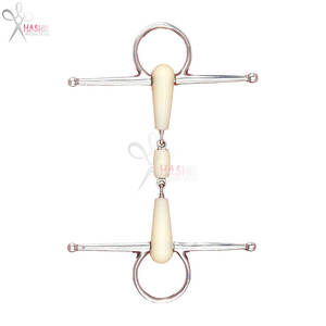 Double <b>Jointed</b> <b>Roller</b> Full Cheek Horse Bit Apple Scented Stainless Steel Reusable Mouthpiece Rings Controlled Horse Riding - Product Image 2