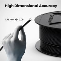 Filament d'impression 3D Numakers Pitch Black 1,75 mm PLA HS 1 kg, tiges en plastique, résistant, finition lisse, matériau durable, moulage à 200°C