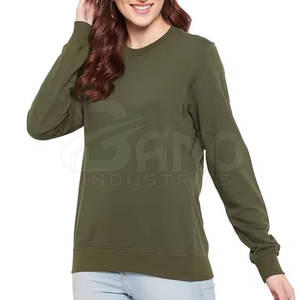 Prix de gros direct d'usine, sweat-shirt d'hiver pour femmes, 100% coton, haute qualité, service OEM personnalisé, faible MOQ, devant pour la vente en ligne - Product Image 3