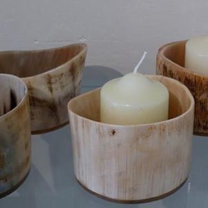 Bougeoir en corne de buffle traditionnel fait à la main Bougeoir en corne de boeuf poli pour décor à la maison classique pour Diwali - Product Image 6