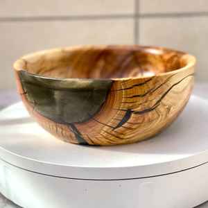 ชามสลัดไม้ทำด้วยมือทำจากเรซินคุณภาพระดับพรีเมี่ยมมีสไตล์ผลไม้แห้งและซุปภาชนะรับประทานอาหาร - Product Image 6