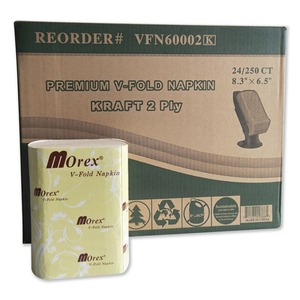 GEN Premium Interfold Pop-Up Dispenser Napkin 6.5 X 5 Brown Disposable Colored 6000/Carton - Product Image 1