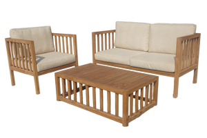 Premium Moderne 1 Places Bois de Teck Lounge Fauteuil Simple Patio Jardin Piscine Plage Canapé Ensemble avec Rotin pour Balcon Usage Extérieur - Product Image 4