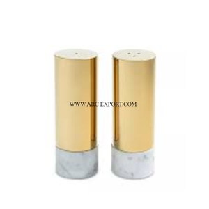 Cuivre poli décoration de table sel et poivre ensemble de 2 formes rondes en métal martelé maison ustensiles de cuisine sel et poivre ensemble - Product Image 3