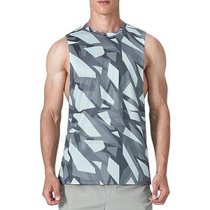 Camiseta sin Mangas Deportiva Personalizada para Hombre, Transpirable, de Secado Rápido, con Estampado Completo por Sublimación, para Gimnasio y Verano - Product Image 1