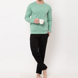 Windproof 100% Cotton Eco-Friendly Winter Casual Solid Sweat Suit with Custom Logo Plus Size Men's Breathable Quick Dry - Product Image 5