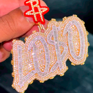 Pendentif en diamant 925 Sterling pendentif en diamant de haute qualité pendentif Hip Hop personnalisé en argent glacé - Product Image 5