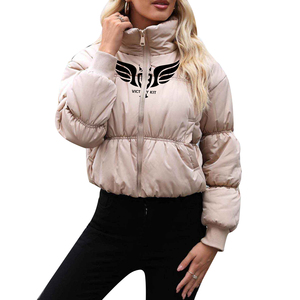 Regular Fit Women's Puffer <b>Jacket</b> with Logo Waterproof & Breathable Soft Padding Zip Closure Long <b>Sleeves</b> Winter Outerwear - Product Image 1