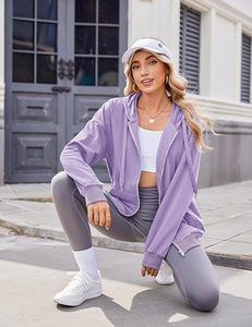 Cómodas sudaderas con capucha para mujer, jersey de manga larga a la moda con ajuste holgado, diseño moderno adecuado para deportes al aire libre y ropa informal - Product Image 5