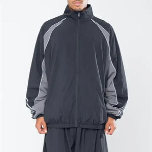 Chándal cortavientos ligero para hombre, conjunto de dos piezas para correr al aire libre, trotar, ropa activa, chándales impermeables con cremallera - Product Image 3