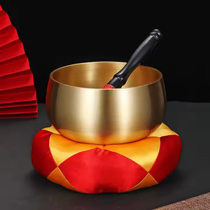 Ensemble de bols chantants tibétains en cuivre de pratique en laiton par Crescent Crafts - Product Image 4