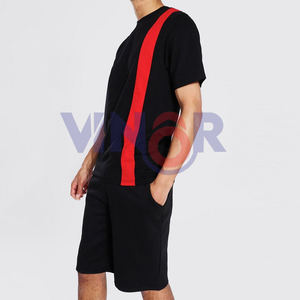 Conjunto de camiseta + pantalones cortos de algodón para hombre, ropa informal, camiseta hecha de algodón de alta calidad con conjunto de gemelos cortos a juego, novedad de 2025 - Product Image 3
