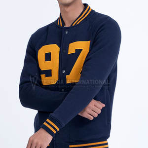 Chaqueta gruesa de invierno Varsity para hombre con puños acanalados y dobladillo cálido abrigo para exteriores chaqueta de invierno Varsity estilo Letterman para hombre - Product Image 1