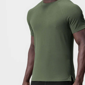 T-shirts pour hommes T-shirts élastiques en coton T-shirts classiques ajustés doux Tissu ajusté Nouveau design T-shirts pour hommes à col rond - Product Image 6