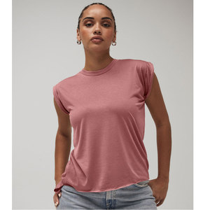 <b>High</b> Neck Women Flowy Tank Bella + <b>Canvas</b> Women's Flowy Muscle Tee with Rolled Cuffs <b>Black</b> Women's Cap Sleeve Tank <b>Top</b> - Product Image 4