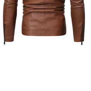 Veste en cuir vintage sur mesure OEM pour hommes, style décontracté, veste de moto, tissu imperméable, logo personnalisé, hiver - Product Image 4
