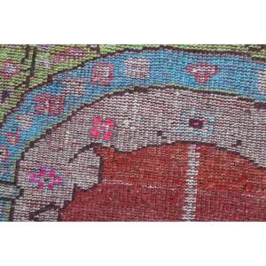 Petit tapis vintage de 2,4 x 3,2 pieds, tapis turc rouge à fleurs - Product Image 5