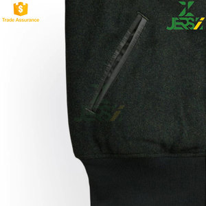 Men's Classic Sports Wool Varsity Bomber Jacket High Street Style Lightweight Winter Nylon <b>Quilting</b> Zip Closure Ribbed Cuffs Hem - Product Image 4