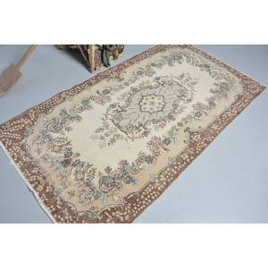 พรมปูทางเดินสี่เหลี่ยมผืนผ้าสำหรับข้างเตียง4เมตรพรมขนกระต่ายเทียมสีเบจสีน้ำตาล3.9x7.1ft วินเทจแบบคลาสสิก - Product Image 2