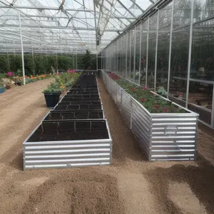 Cama levantada metal exterior do jardim para vegetais, flores, Ervas alta aço grande plantador caixa OEM ODM galvanizado Decor Design