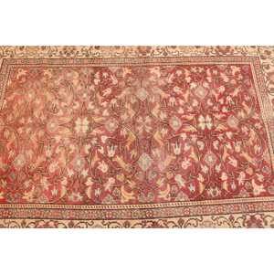 พรมขนาด 3.7x5.4 ฟุต, พรมวินเทจตุรกี, พรมลายดอกไม้สีแดง - Product Image 3