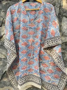 Belle Floral Bagru Imprimé Caftan Léger À La Main Col En V Robe Indienne pour Femmes D'été Plage Porter Demoiselle D'honneur Peignoir - Product Image 6