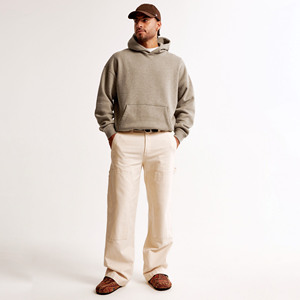 Sweat à capuche en éponge française 100% coton lourd fait sur mesure pour hommes surdimensionné teint uni pour la saison d'hiver - Product Image 1
