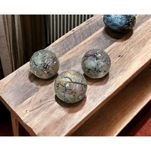 Boules décoratives en bois style rustique campagnard pour la décoration intérieure, ornements de table, centre de table primitif pour ferme - Product Image 3