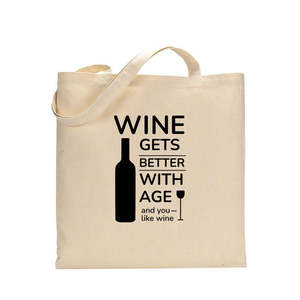 Sacs fourre-tout pour vignerons avec motif 'Le vin s'améliore avec le temps', couleur unie, pour les amateurs de vin - Product Image 2