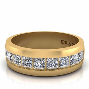 Classique princesse coupe diamant plaqué or 925 en argent Sterling canal ensemble bague de mariage pour hommes luxe mode à prix inférieur - Product Image 1