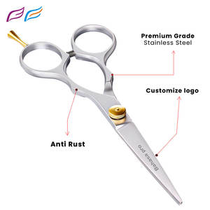 Tijeras profesionales de corte de pelo de acero inoxidable logotipo personalizado con punta de hoja afilada y bolsa protectora - Product Image 4
