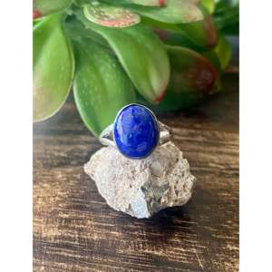 <b>Lapis</b> & Sterling Silver <b>Ring</b> Size 5.5-Navajo Made Geometric Gemstone Jewelry - Product Image 1