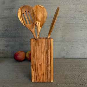 Cuchara de madera hecha a mano con incrustaciones de ágata utensilio de cocina natural elegante para servir y cocinar - Product Image 2