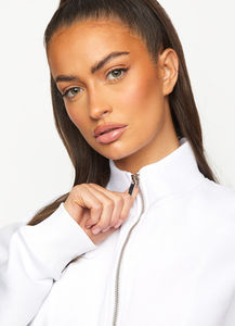 เสื้อสเวตเตอร์ซิปครึ่งคอทรงกรวยสำหรับผู้หญิงเสื้อสวมหัวมีซิปแบบสวมหัวสวมใส่สบายและมีสไตล์ - Product Image 4