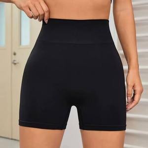 Cintura alta acanalada transpirable que absorbe el sudor patio de recreo gimnasio pantalones cortos de Yoga para mujeres Sexy chica negra en pantalones de Yoga - Product Image 1