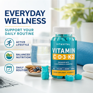 Gomitas para el Crecimiento Infantil de Marca Privada OEM ODM, Suplemento para la Salud Ósea, Vitamina C, D3, K2, <span class=keywords><strong>L</strong></span>-Glutamina, <span class=keywords><strong>L</strong></span>-Carnitina - Product Image 3